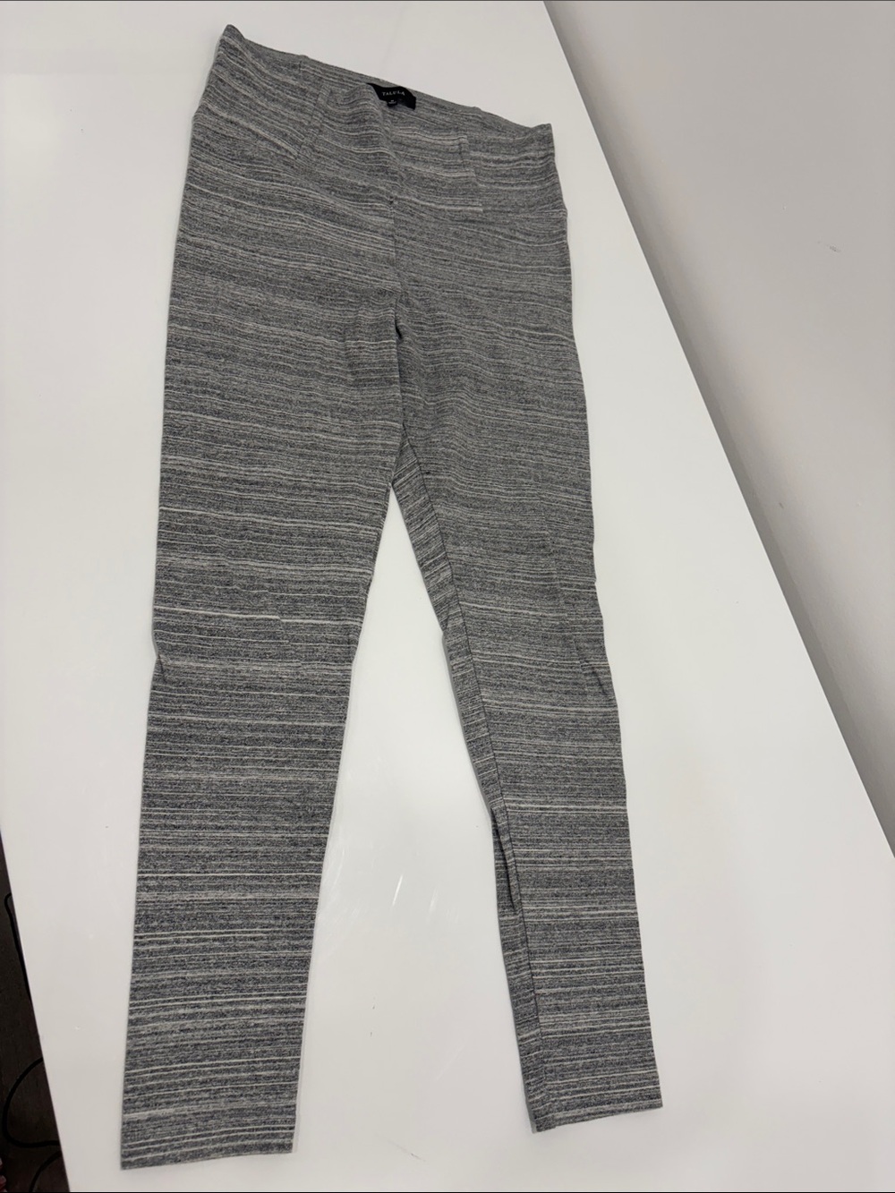 Aritzia Gray Striped Knit Leggings